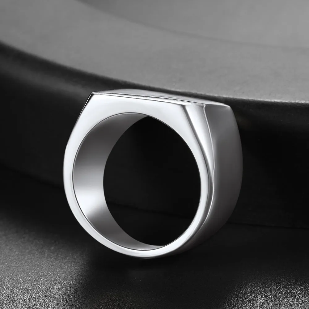 Customized Stainless Steel Signet Signet Ring Gifts for Dad Son Men sold by FaithHeart product image thumbnail 5