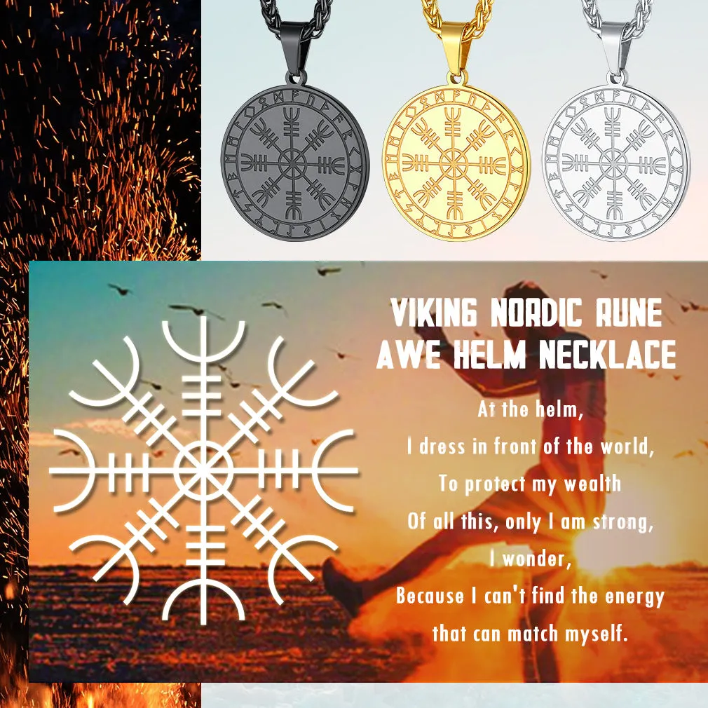 Viking Norse Runes Compass Necklace Amulet Pendant for Men sold by FaithHeart product image thumbnail 3