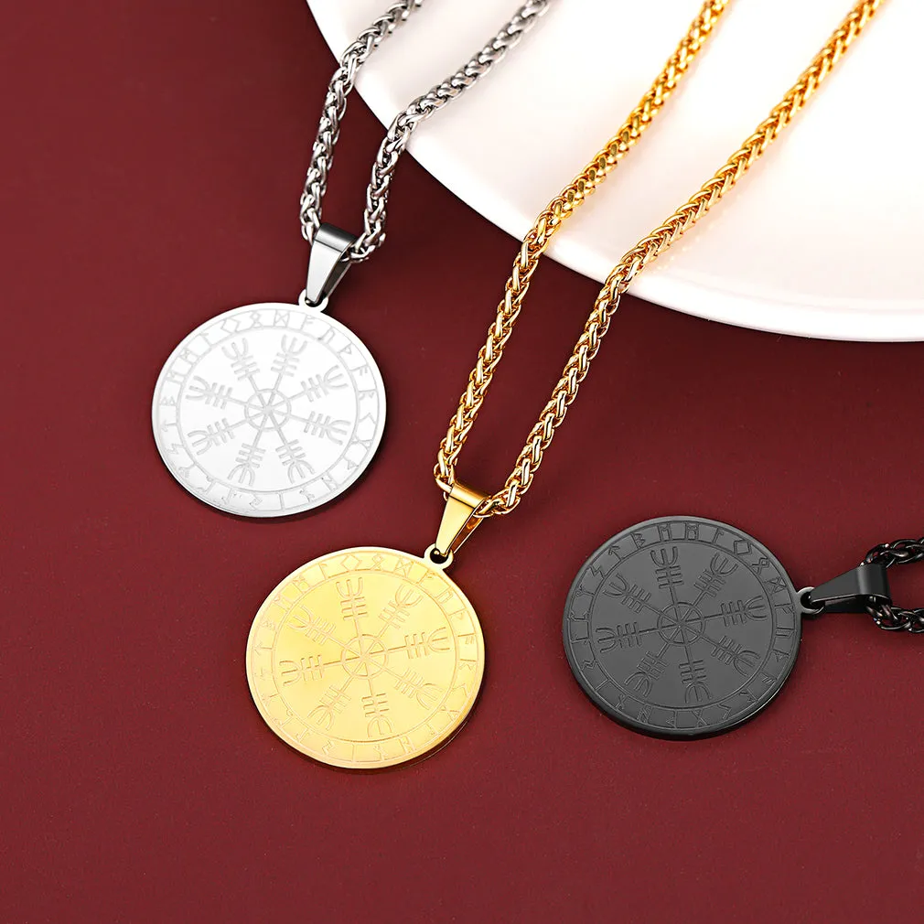 Viking Norse Runes Compass Necklace Amulet Pendant for Men sold by FaithHeart product image thumbnail 4