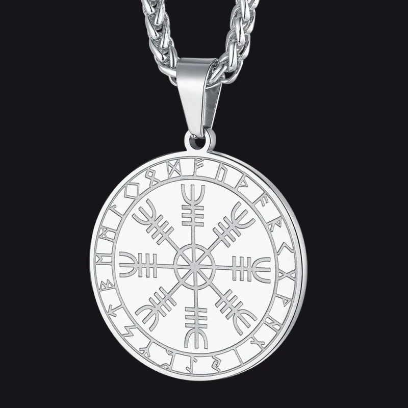 Viking Norse Runes Compass Necklace Amulet Pendant for Men sold by FaithHeart