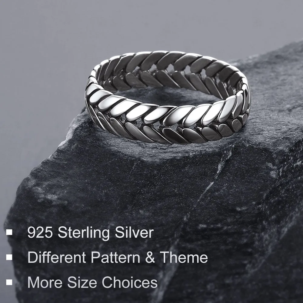 Sterling Silver Chunky Wheat Chain Band Rings 5MM Wide for Men Women sold by FaithHeart product image thumbnail 4