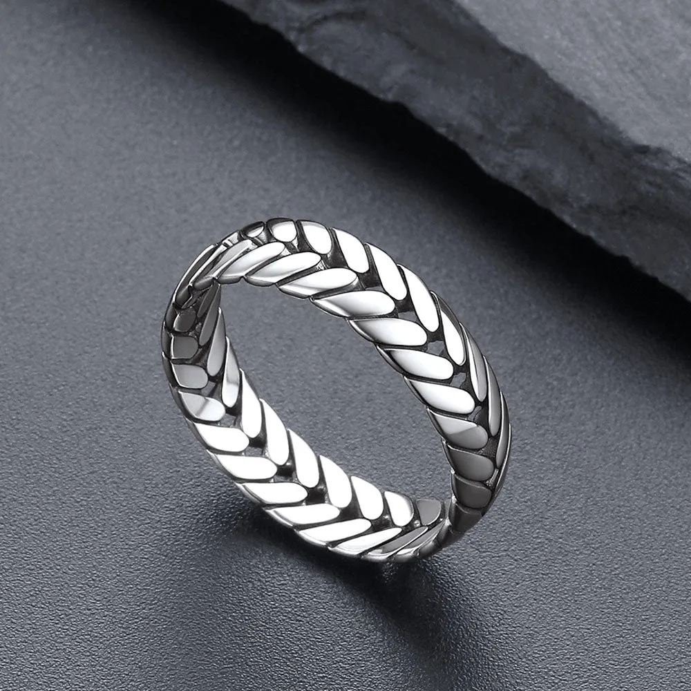 Sterling Silver Chunky Wheat Chain Band Rings 5MM Wide for Men Women sold by FaithHeart product image thumbnail 5