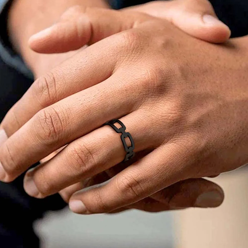 925 Sterling Silver Chain Link Rings for Women Men sold by FaithHeart product image thumbnail 2