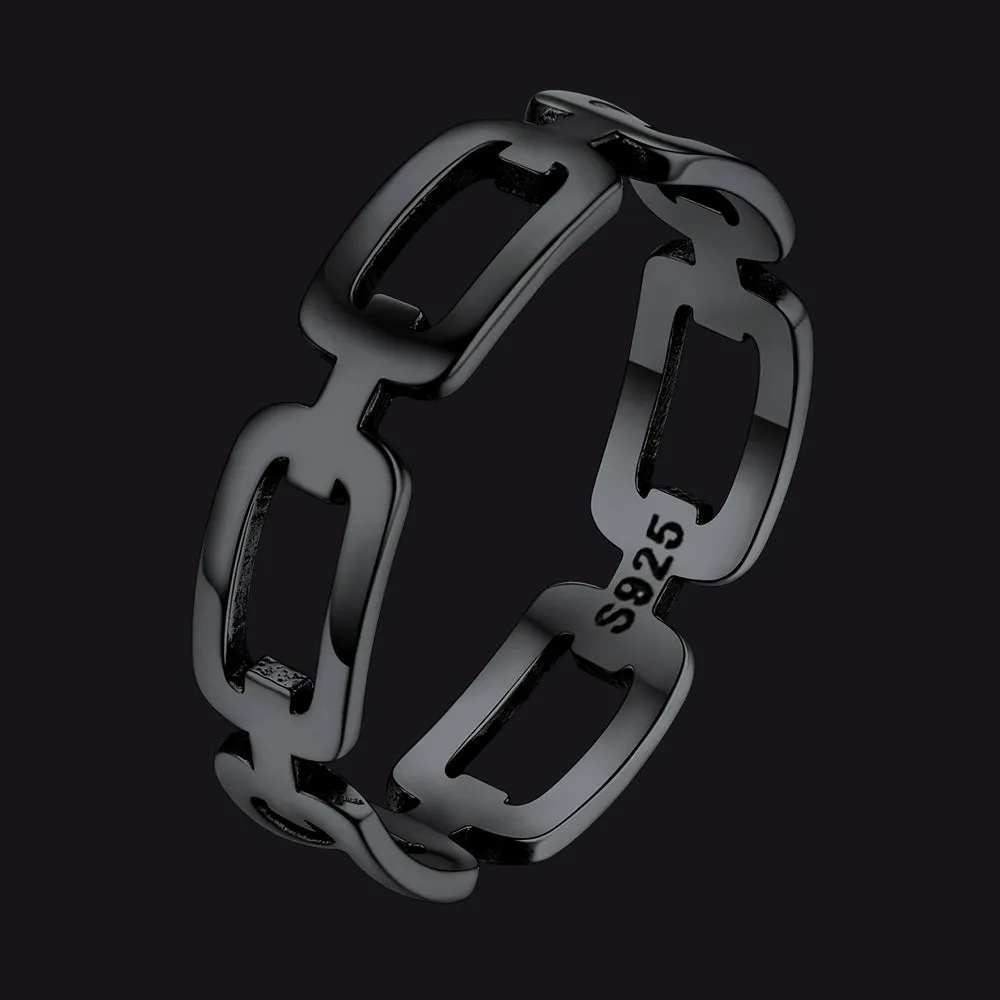 925 Sterling Silver Chain Link Rings for Women Men sold by FaithHeart