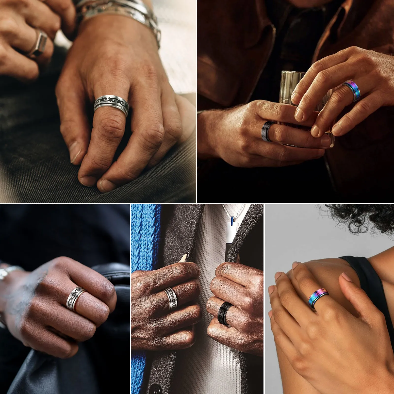 Celtic Knot Finger Spinner Band Ring for Men sold by FaithHeart product image thumbnail 2