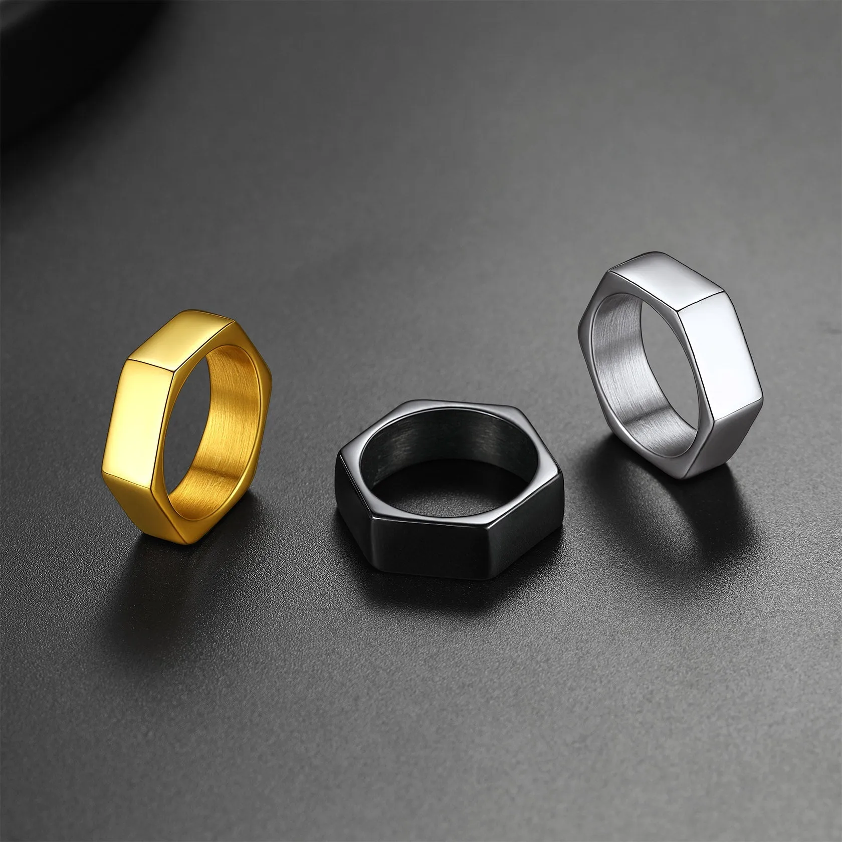 Custom 7mm Minimalist Geometric Band Ring for Men Women sold by FaithHeart product image thumbnail 5