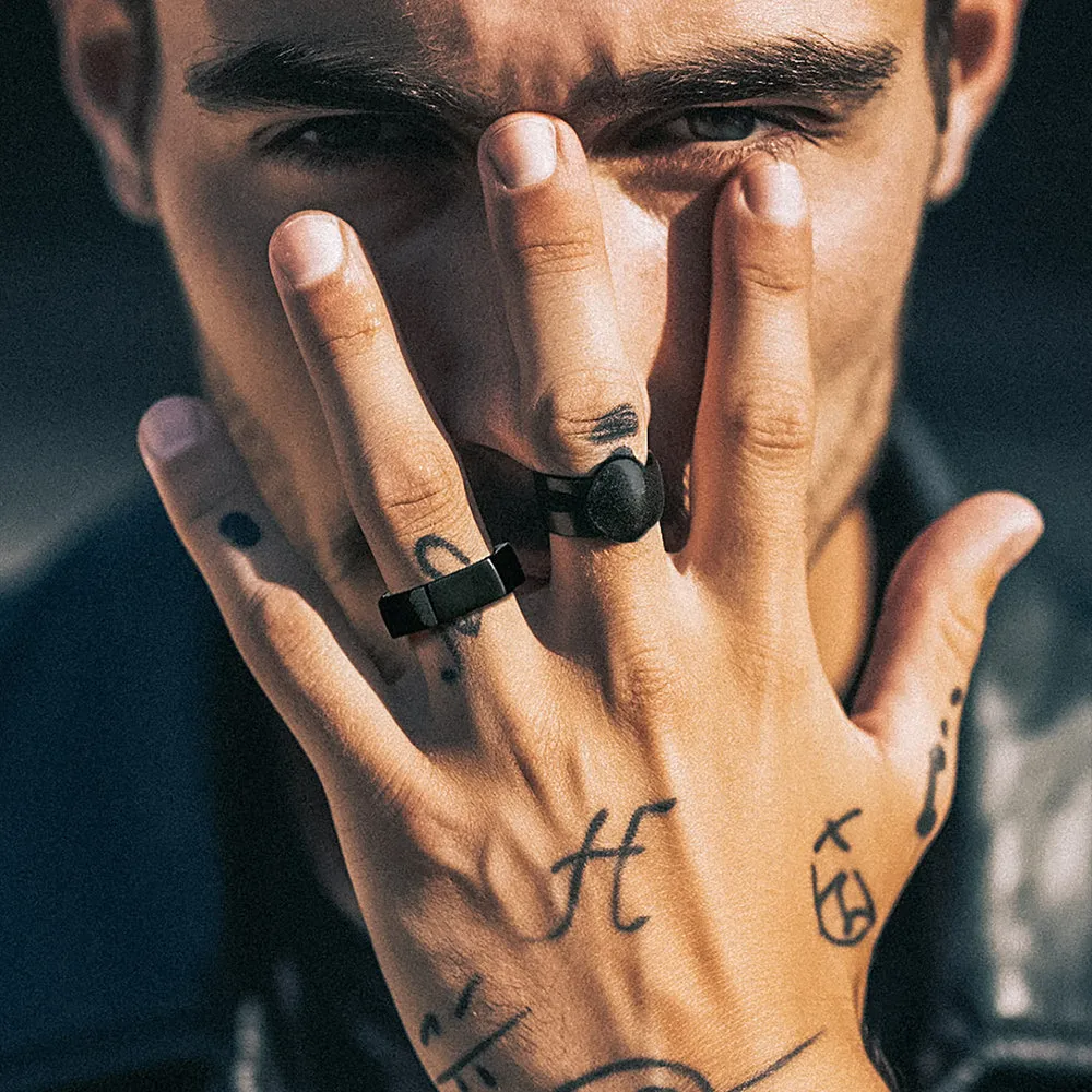 Custom 7mm Minimalist Geometric Band Ring for Men Women sold by FaithHeart product image thumbnail 3