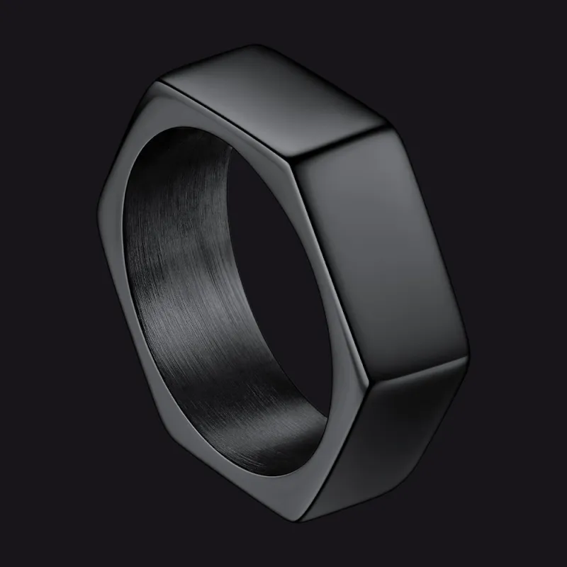Custom 7mm Minimalist Geometric Band Ring for Men Women sold by FaithHeart