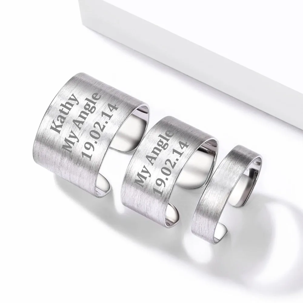 925 Sterling Silver Custom Open Band Ring for Men Women, 5/10/15mm sold by FaithHeart product image thumbnail 4