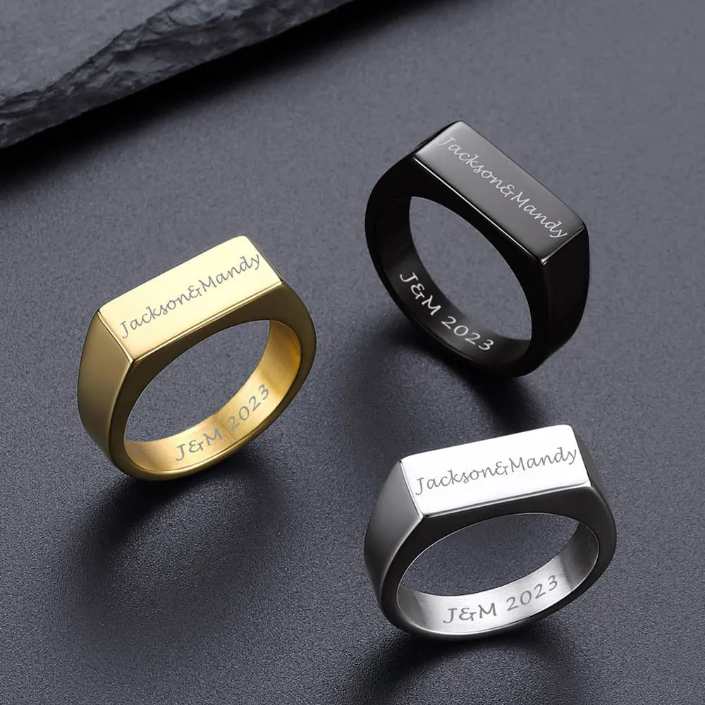 Customized Minimalist Band Ring for Men sold by FaithHeart product image thumbnail 5