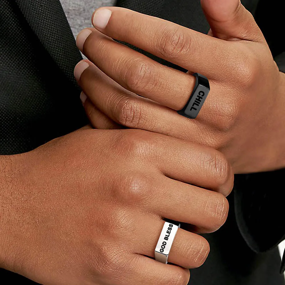 Customized Minimalist Band Ring for Men sold by FaithHeart product image thumbnail 2