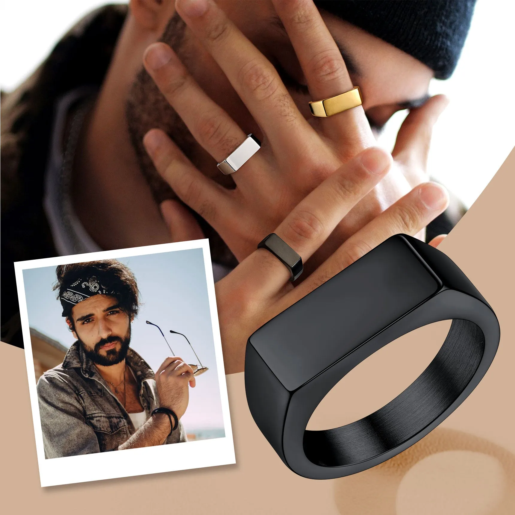 Customized Minimalist Band Ring for Men sold by FaithHeart product image thumbnail 4