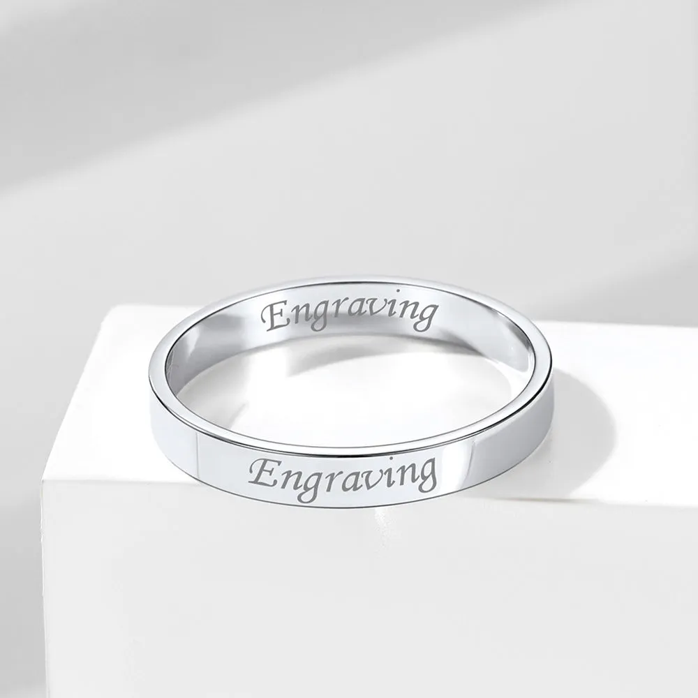 925 Sterling Silver Custom Simple Band Ring for Couple Women, 3mm/5mm sold by FaithHeart product image thumbnail 5