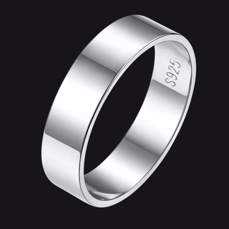 925 Sterling Silver Custom Simple Band Ring for Couple Women, 3mm/5mm sold by FaithHeart