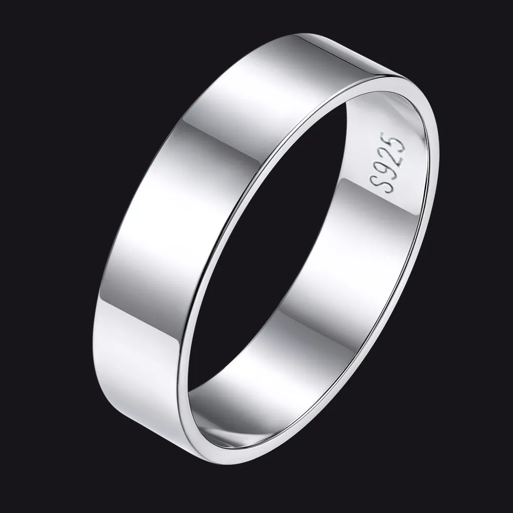 925 Sterling Silver Custom Simple Band Ring for Couple Women, 3mm/5mm sold by FaithHeart