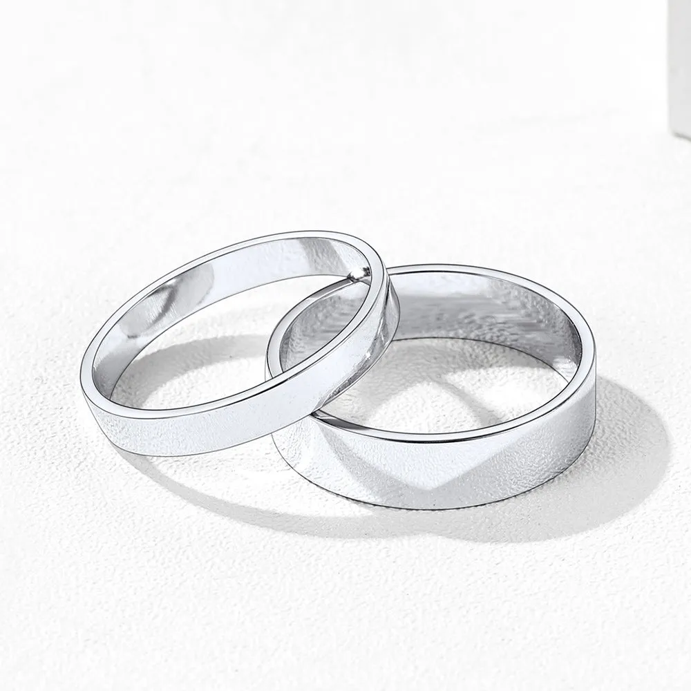 925 Sterling Silver Custom Simple Band Ring for Couple Women, 3mm/5mm sold by FaithHeart product image thumbnail 4