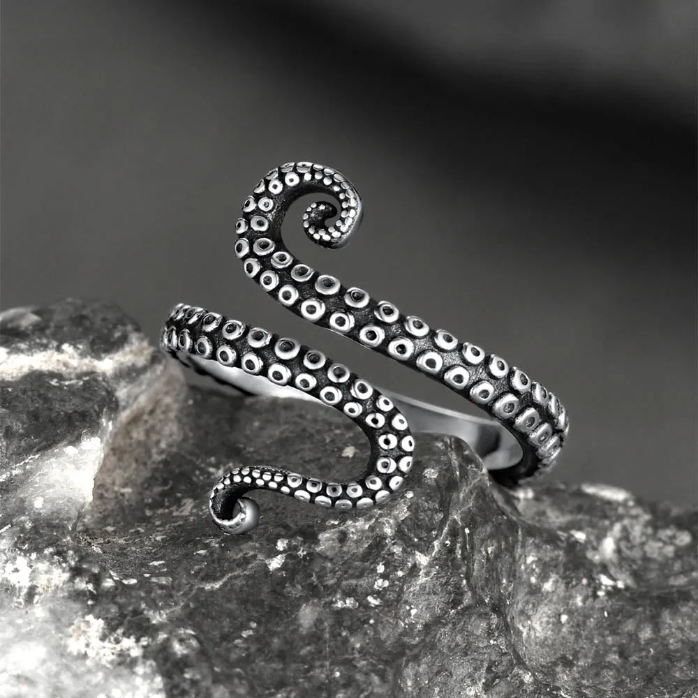 925 Sterling Silver Gothic Animal Octopus Ring for Women Men sold by FaithHeart product image thumbnail 5