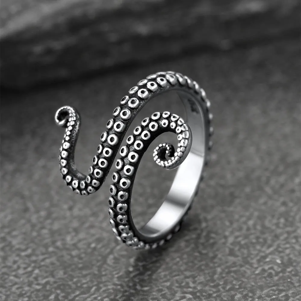 925 Sterling Silver Gothic Animal Octopus Ring for Women Men sold by FaithHeart product image thumbnail 4