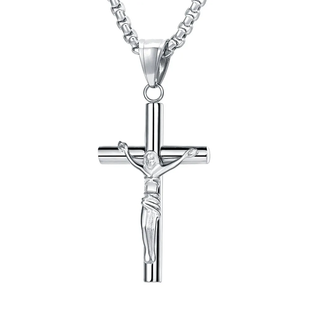 Flash Sale Christian Savior Cross Necklace for Man sold by FaithHeart