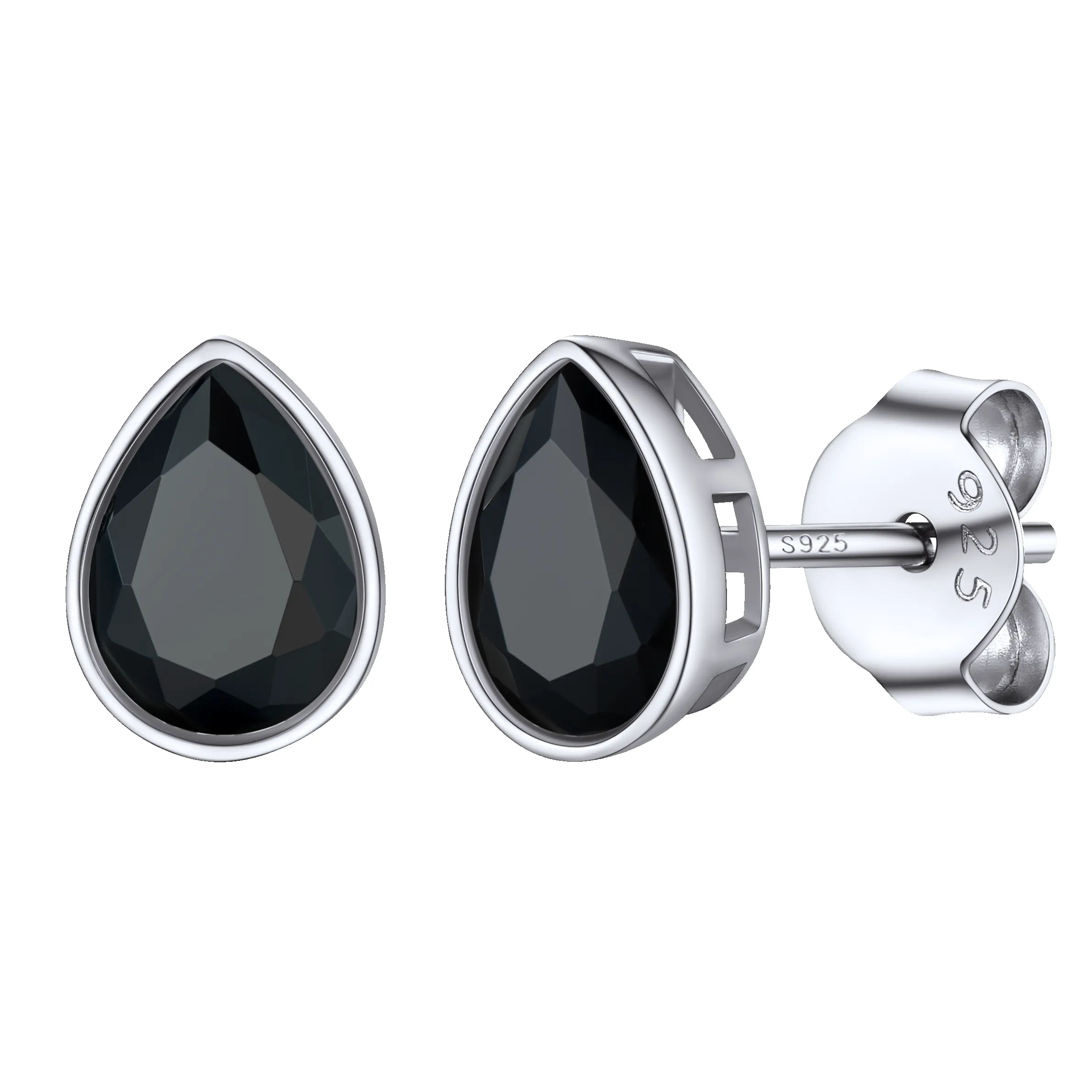 Flash Sale Silver Water Drop Cubic Zirconia Stud Earrings for Women Men sold by FaithHeart product image thumbnail 5