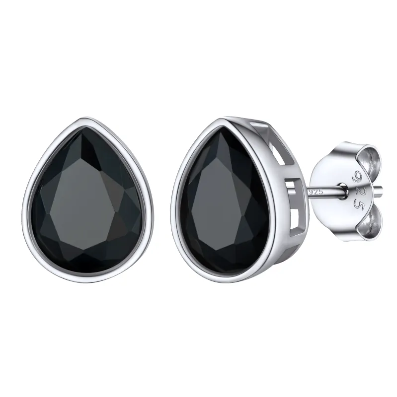 Flash Sale Silver Water Drop Cubic Zirconia Stud Earrings for Women Men sold by FaithHeart