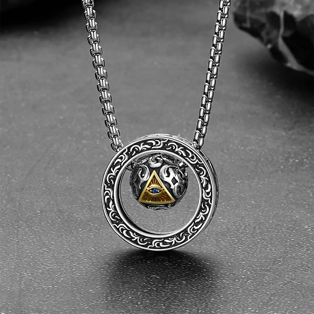 All-Seeing Eye Evil Eye Necklace Talisman Bead Protection Jewelry for Men sold by FaithHeart product image thumbnail 4
