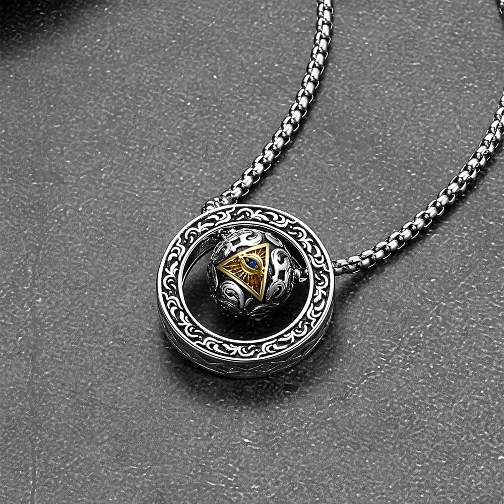 All-Seeing Eye Evil Eye Necklace Talisman Bead Protection Jewelry for Men sold by FaithHeart product image thumbnail 3