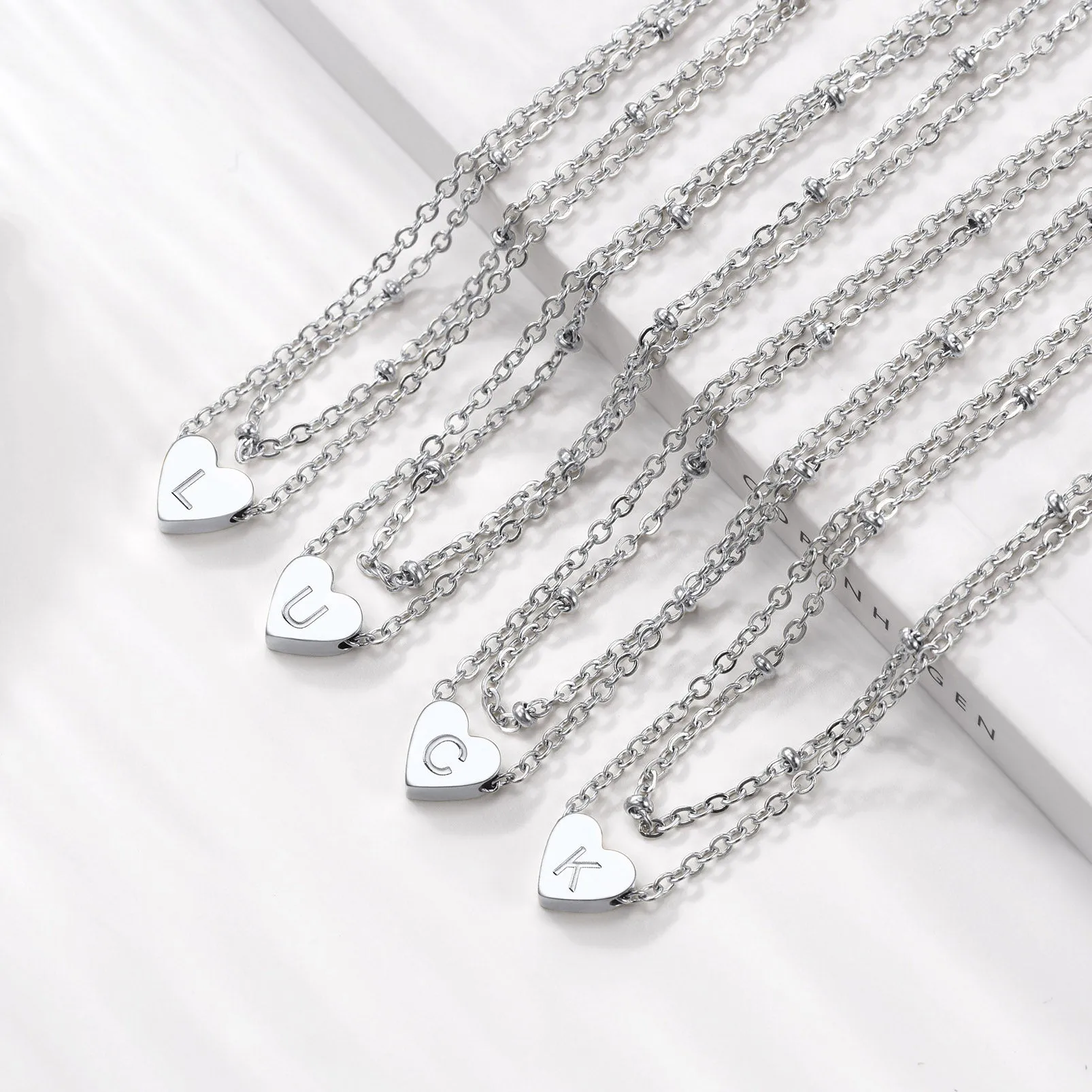 Initial Letter Heart Anklet Chain Layered Anklet for Women sold by FaithHeart product image thumbnail 4