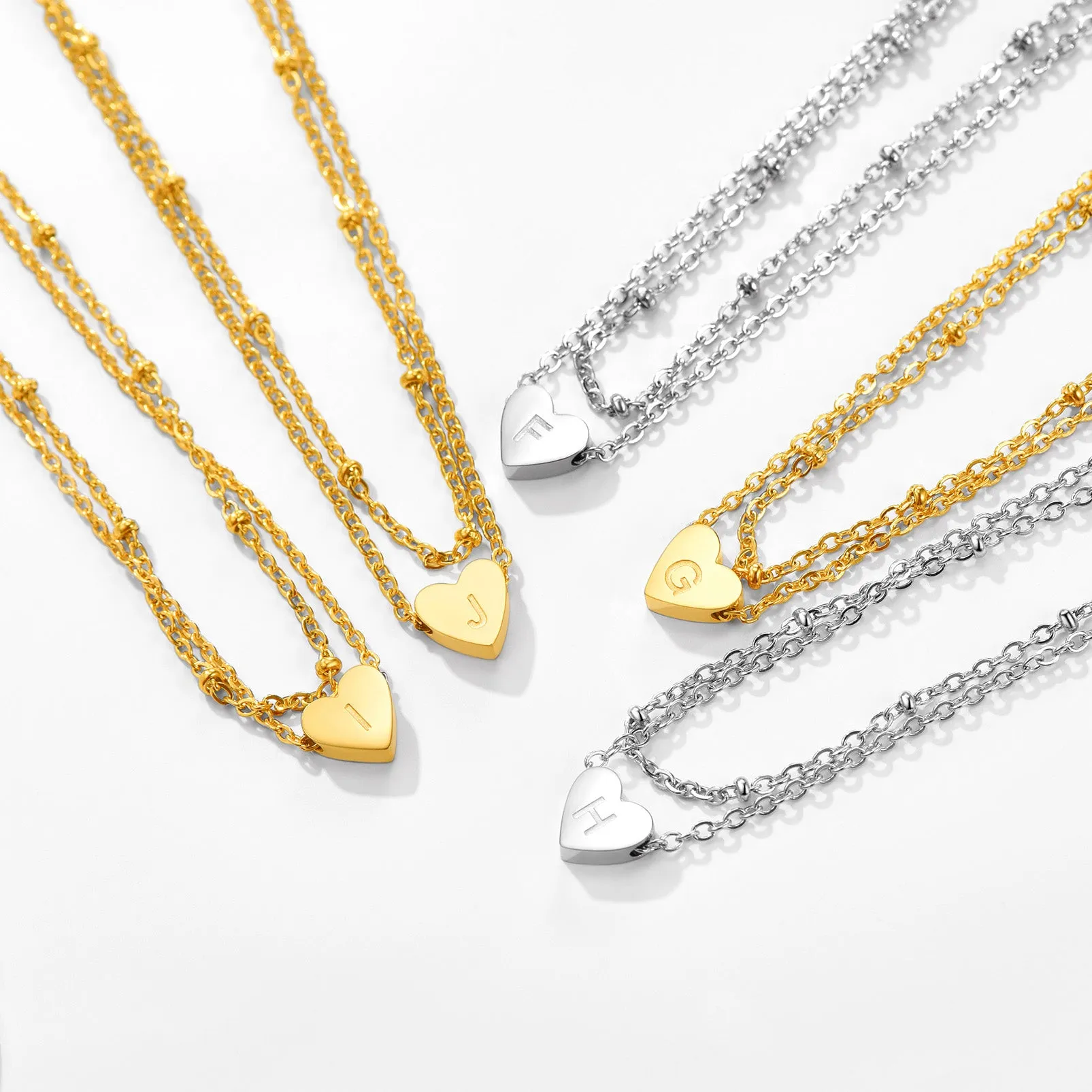 Initial Letter Heart Anklet Chain Layered Anklet for Women sold by FaithHeart product image thumbnail 5