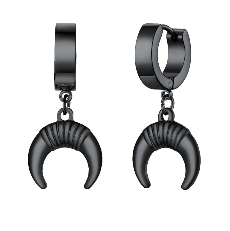 Flash Sale Hoops Inverted Moon Earrings for Women Men sold by FaithHeart