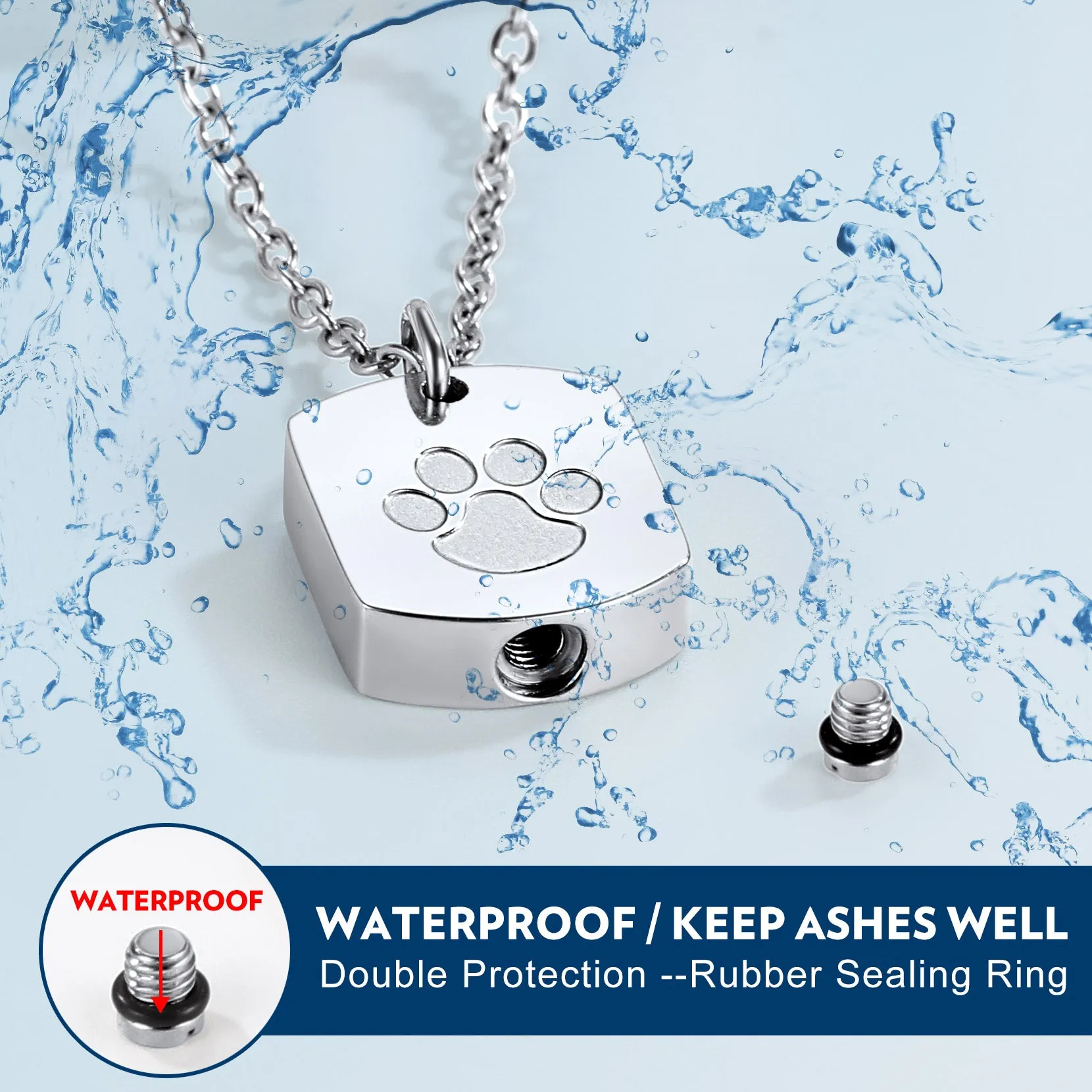 Custom Cremation Pet Feet Urn Dog Tag Necklace for Ashes sold by FaithHeart product image thumbnail 5