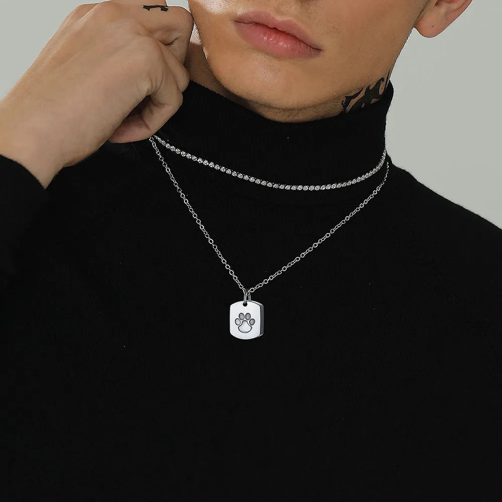 Custom Cremation Pet Feet Urn Dog Tag Necklace for Ashes sold by FaithHeart product image thumbnail 2
