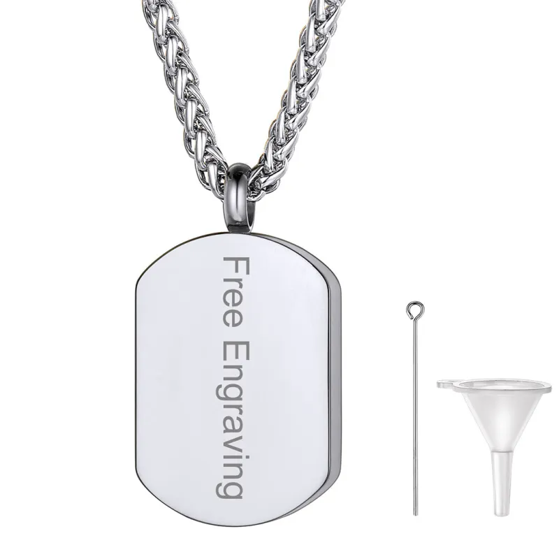 Customized Urn Dog Tag Necklace for Ashes Memorial Cremation Jewelry sold by FaithHeart