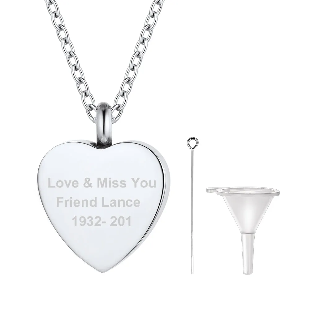 Customized Heart Urn Necklace for Ashes Cremation Jewelry sold by FaithHeart
