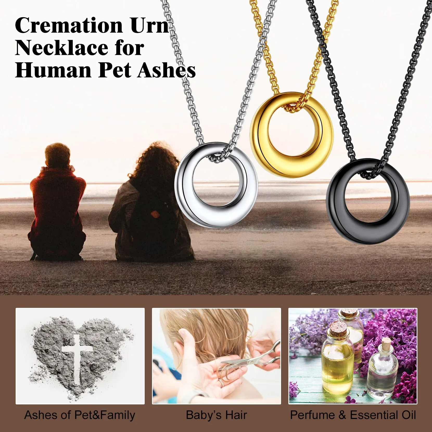 Custom Circle of Life Urn Ashes Necklace Cremation Jewelry sold by FaithHeart product image thumbnail 4