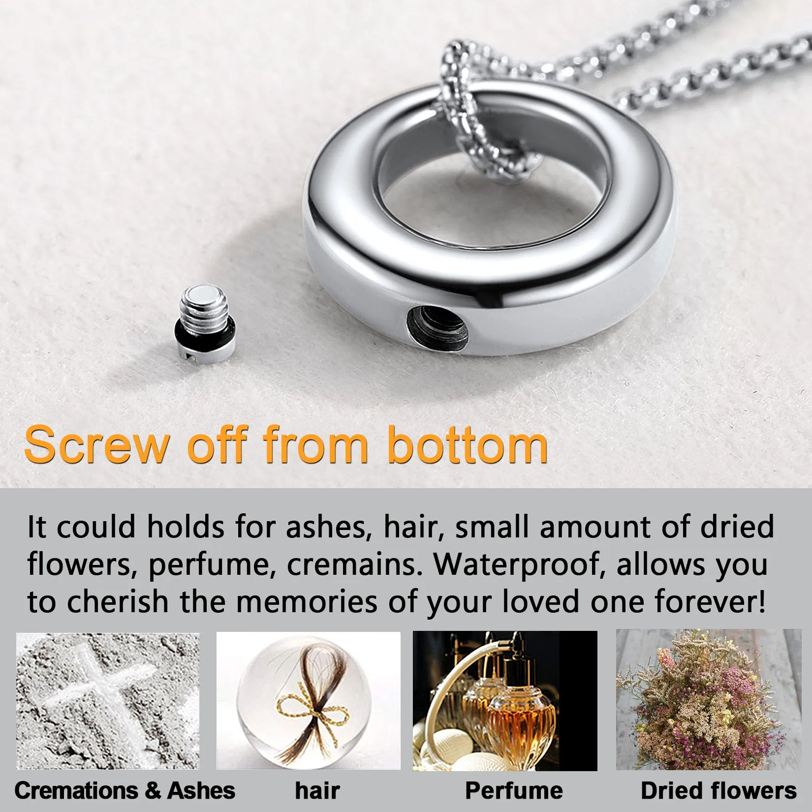 Custom Circle of Life Urn Ashes Necklace Cremation Jewelry sold by FaithHeart product image thumbnail 5
