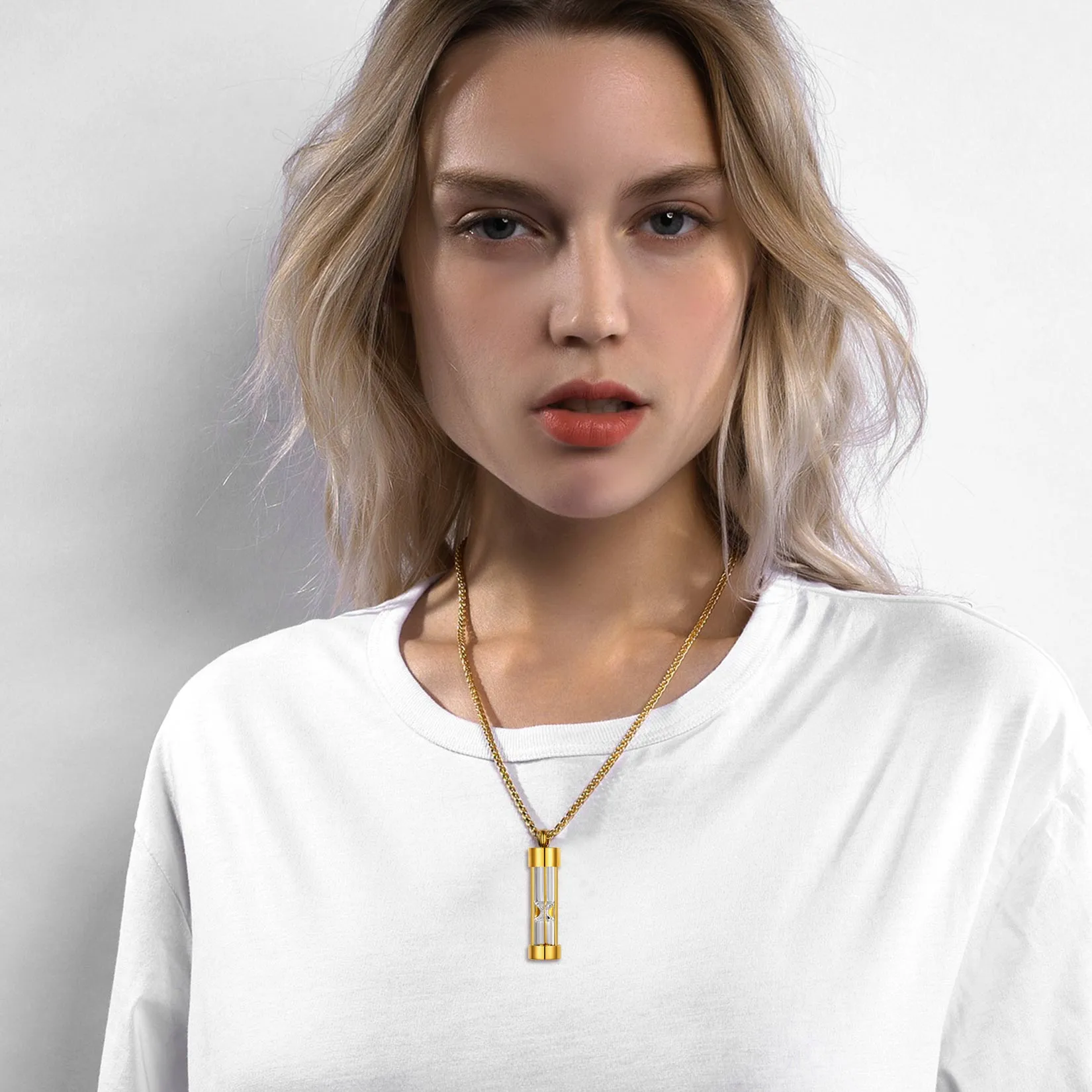 Hourglass Urn Necklace for Ashes Cremation Keepsakes for Women Men sold by FaithHeart product image thumbnail 3
