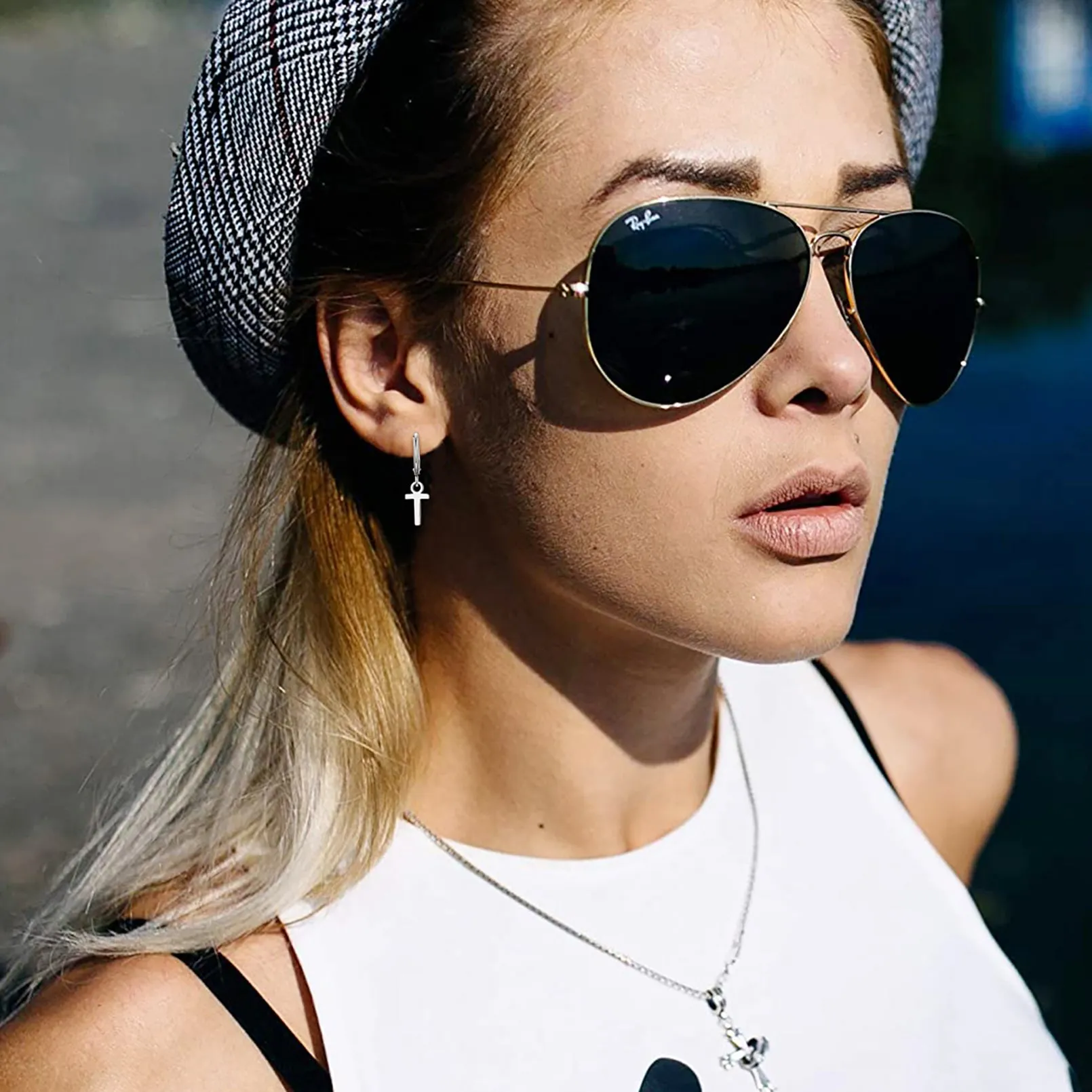 S925 Silver Initial Letter Dangle Earrings Gift for Women sold by FaithHeart product image thumbnail 3