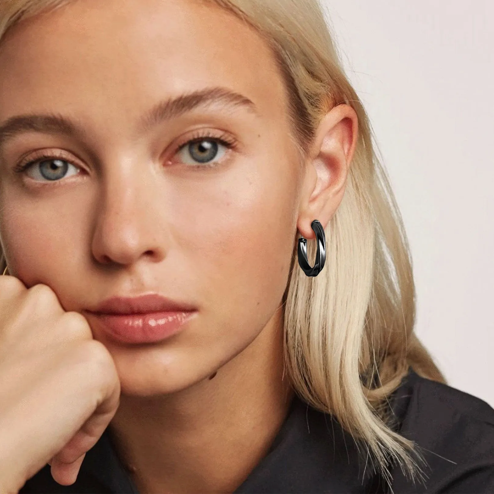 Thick Hoops Loop Earrings for Women Girls 30/40/60/80MM sold by FaithHeart product image thumbnail 2