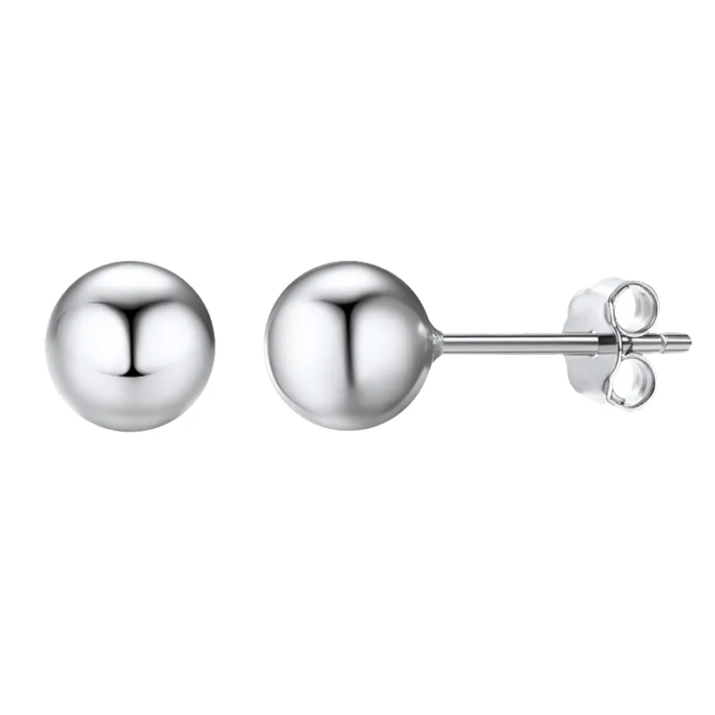 S925 Silver Minimalist Ball Stud Earrings for Women sold by FaithHeart