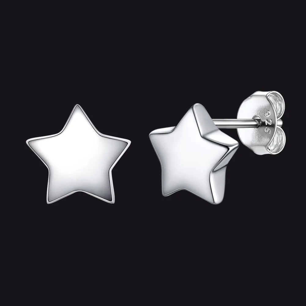 925 Sterling Silver Star Stud Earrings Gift for Women Men sold by FaithHeart