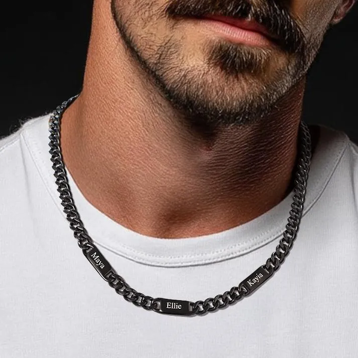 Customized Engraved Cuban Chain Name Link Necklace for Men sold by FaithHeart product image thumbnail 2