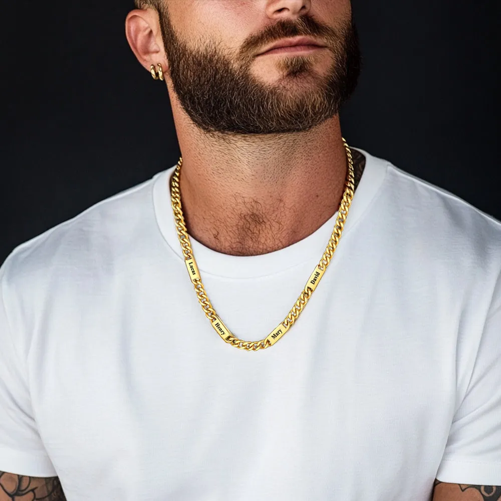 Customized Engraved Cuban Chain Name Link Necklace for Men sold by FaithHeart product image thumbnail 4