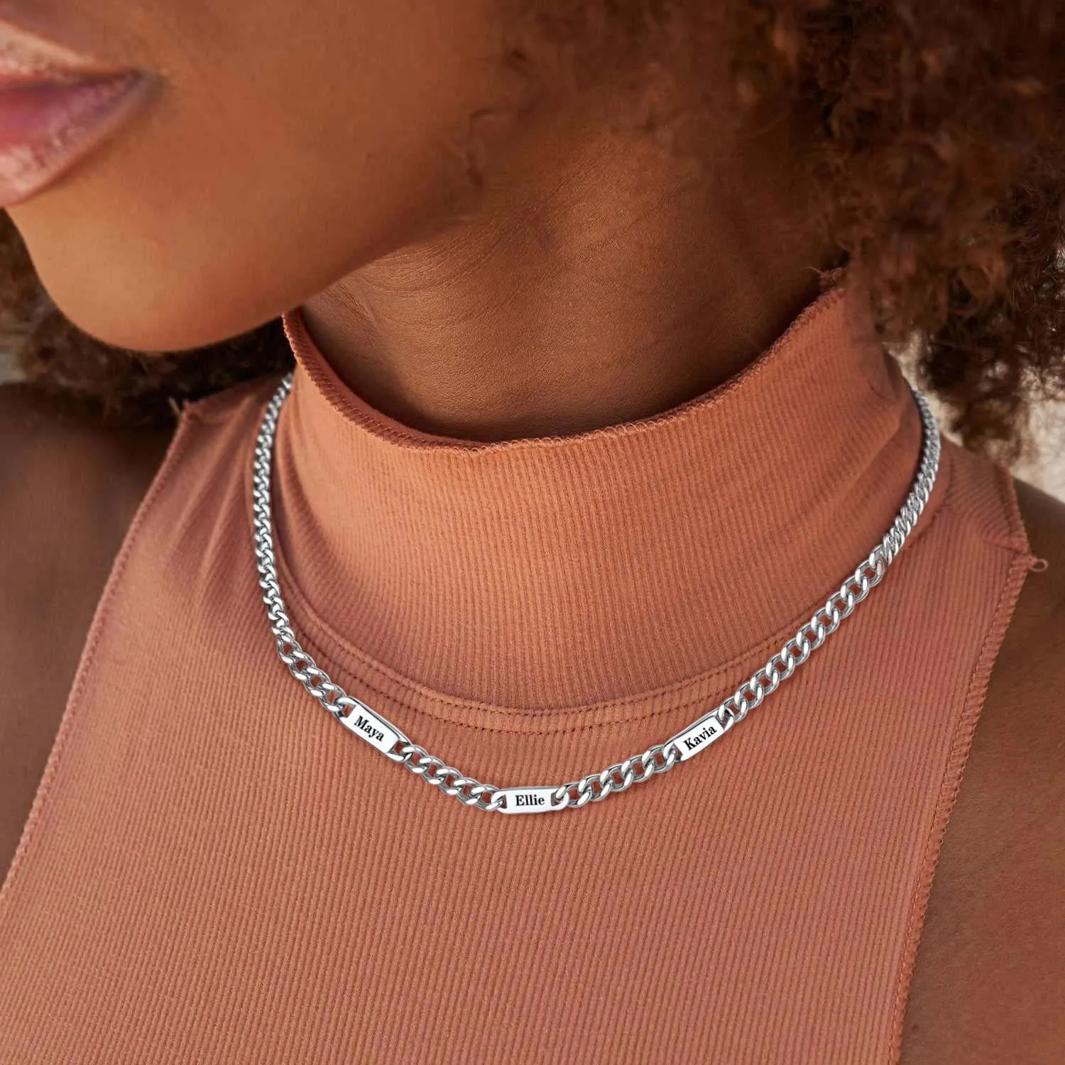 Customized Engraved Cuban Chain Name Link Necklace for Men sold by FaithHeart product image thumbnail 5