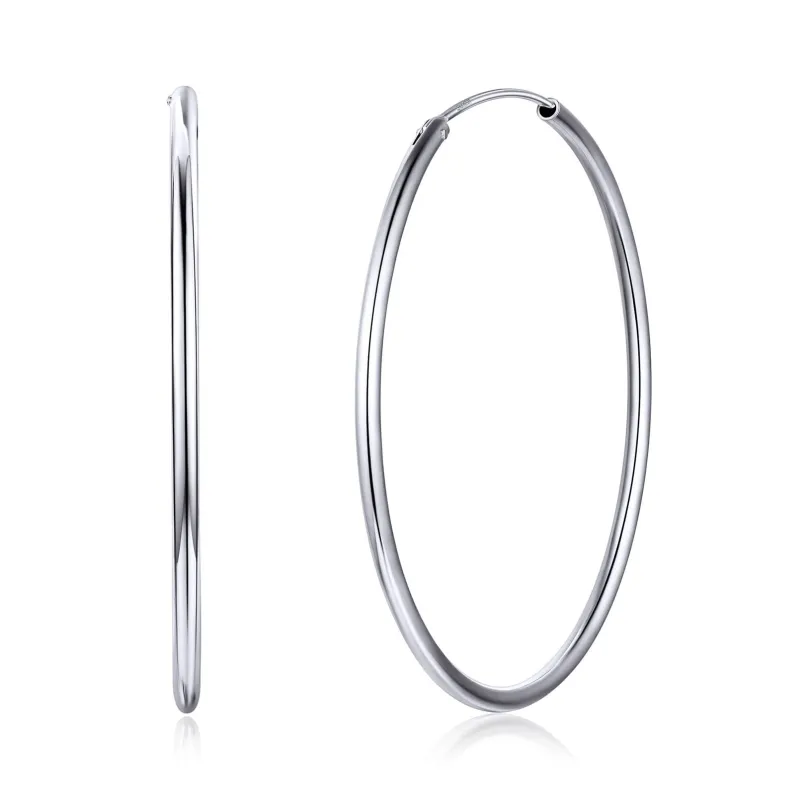 Sterling Silver Thin Hoop Earrings for Women sold by FaithHeart