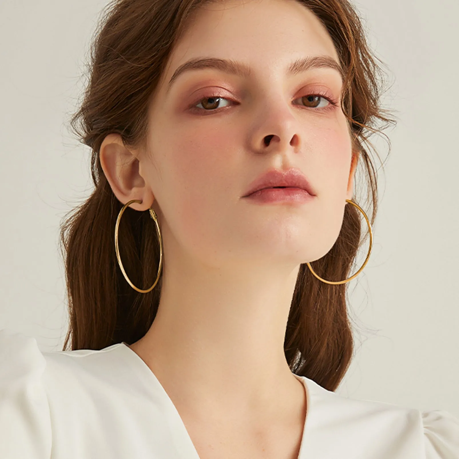 Sterling Silver Thin Hoop Earrings for Women sold by FaithHeart product image thumbnail 4