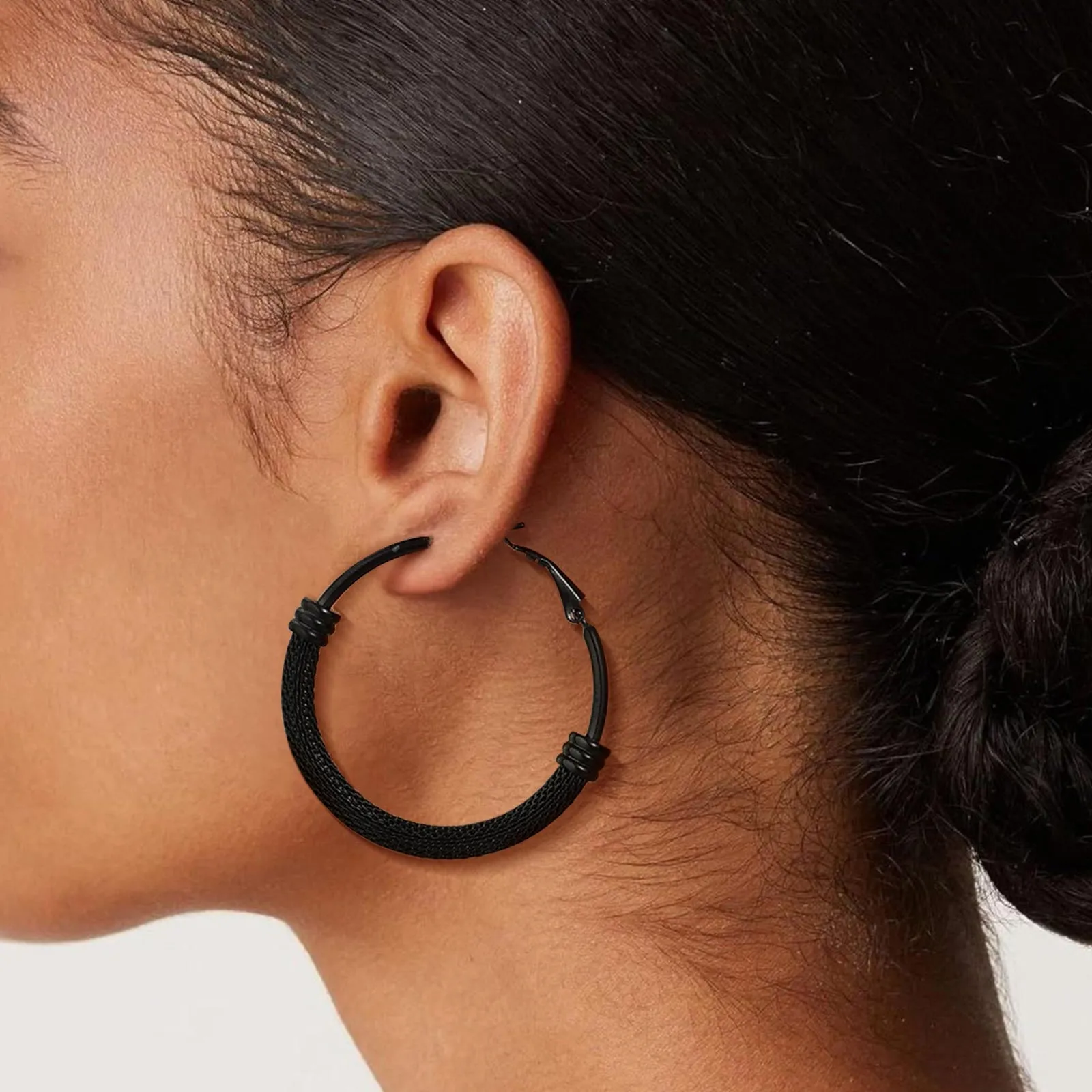 Minimalist Chunky Hoop Earrings For Women with Lobster Clasp sold by FaithHeart product image thumbnail 5