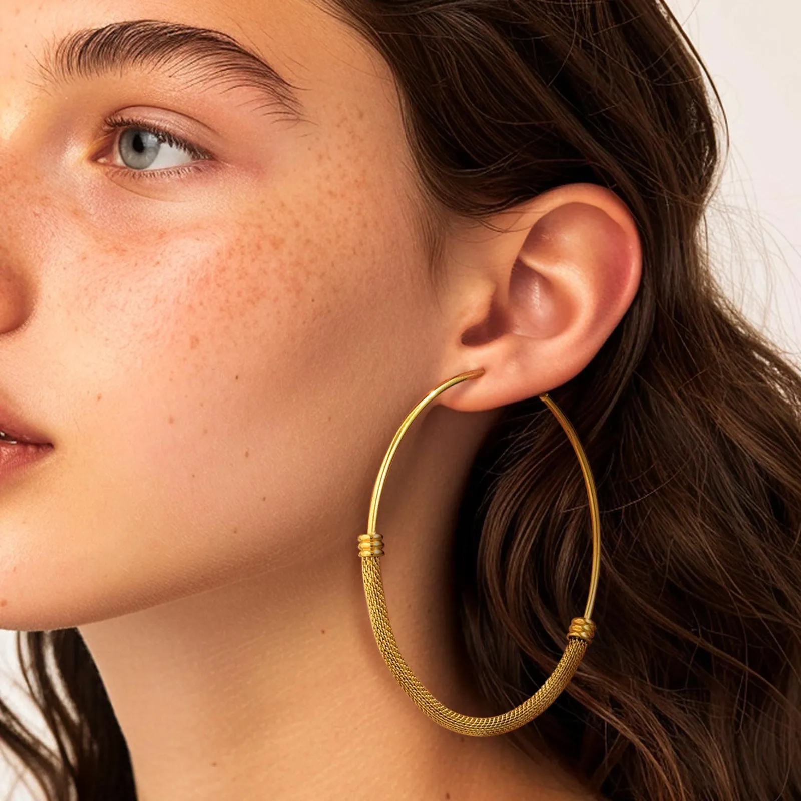 Minimalist Chunky Hoop Earrings For Women with Lobster Clasp sold by FaithHeart product image thumbnail 3