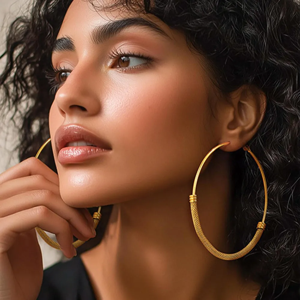 Minimalist Chunky Hoop Earrings For Women with Lobster Clasp sold by FaithHeart product image thumbnail 2