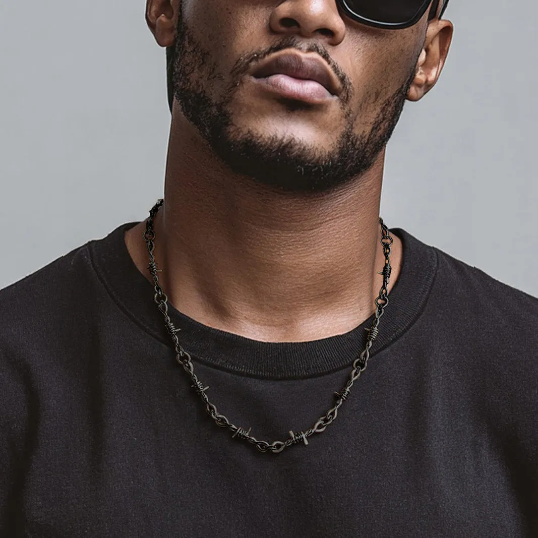 6mm Thorn Barbed Wire Chain Necklace sold by FaithHeart product image thumbnail 2